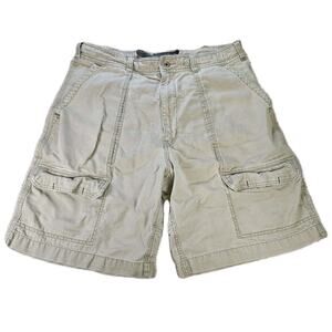 Men's American Eagle Classic Cargo Shorts Size 36 Beige Drawstring